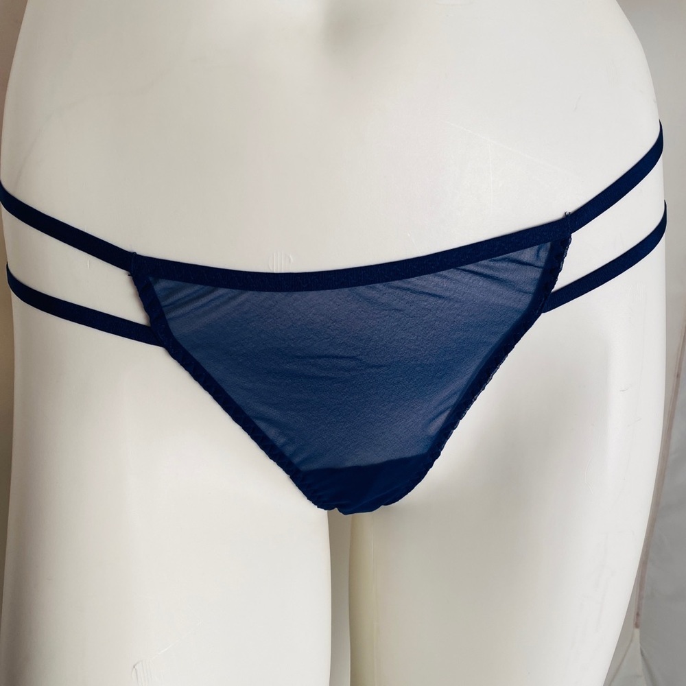 Victoria’s Secret navy sheer v-string thong panty